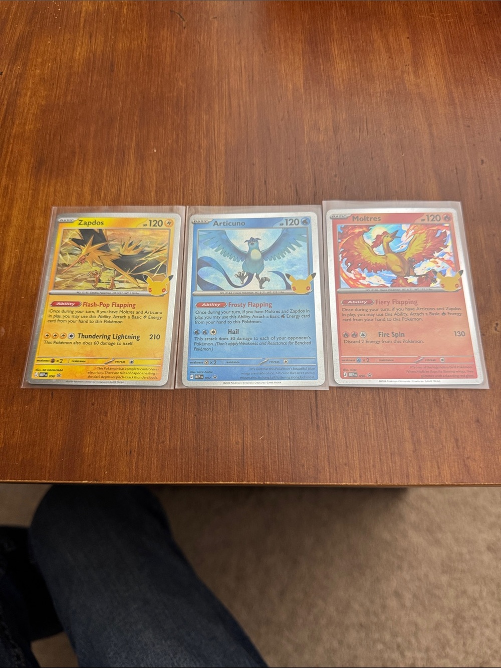 Zapdos, articuno, moltres promo Pokémon cards